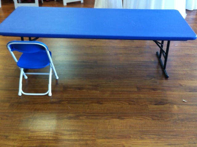 Where to rent KIDS TABLE BLUE 6 X 30 ADJUSTABLE in Denver NC