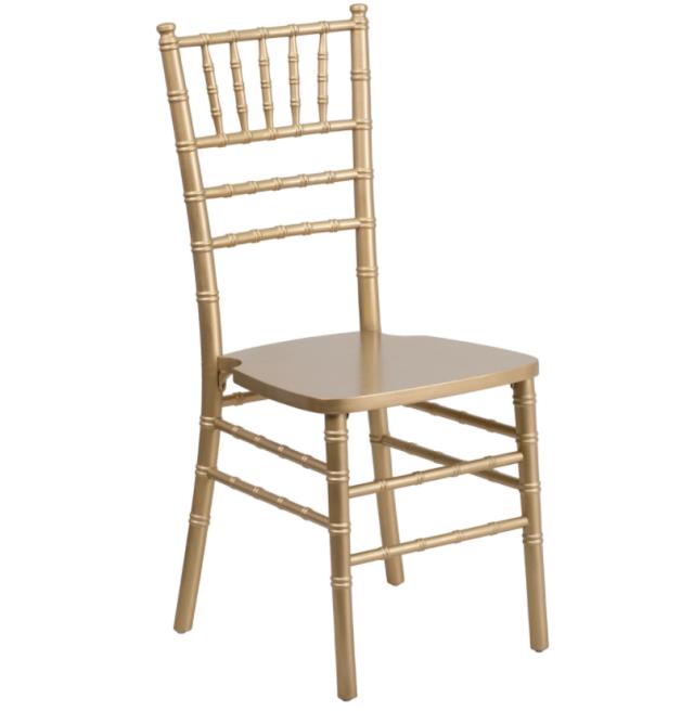 Where to rent CHAIR CHIAVARI GOLD RESIN in Denver NC