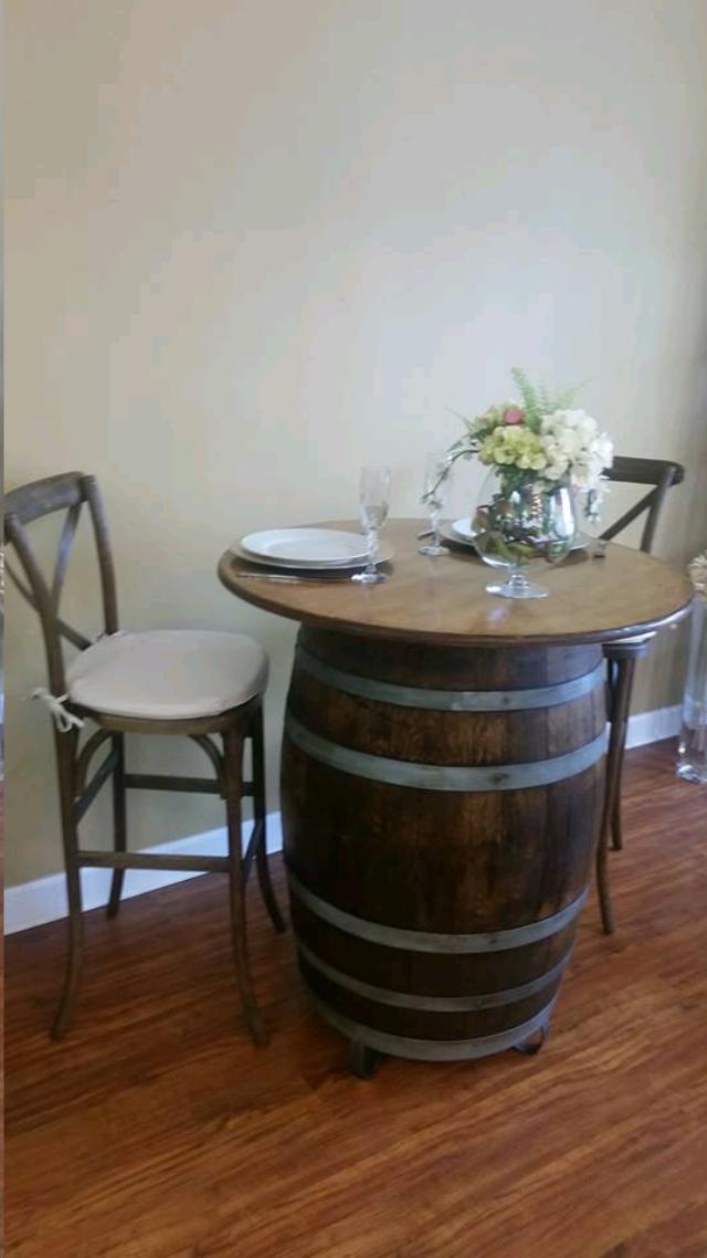 Where to rent BARREL WHISKEY TABLE TOP ROUND in Denver NC