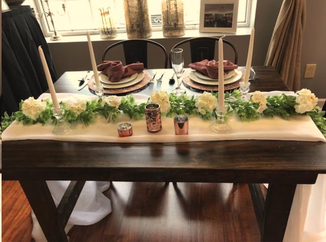 Where to rent FARM 4 X33  SWEETHEART TABLE in Denver NC