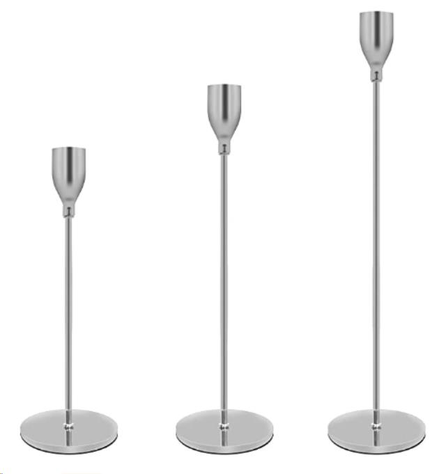 Rental store for CANDLESTICK SILVER SET OF 3 in Denver NC