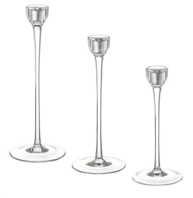 Rental store for CANDLESTICK GLASS SET OF 3 in Denver NC