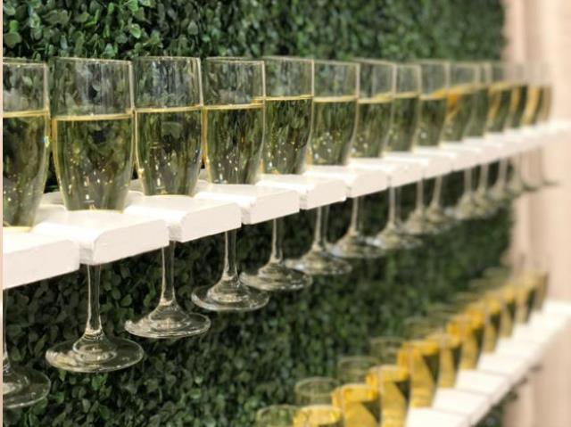 Where to rent BOXWOOD SHELF CHAMPAGNE WALL in Denver NC