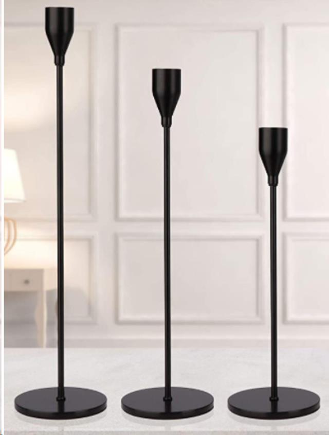 Where to rent CANDLESTICK BLACK SET OF 3 in Denver NC