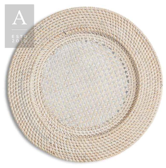 Rental store for CHARGER RATTAN WHITEWASH 13 in Denver NC